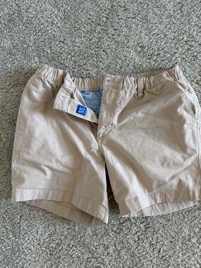 chubbies Stone Beige Elastic Waist Flat Front Shorts